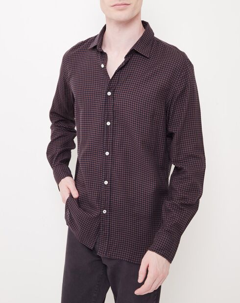 Chemise Slim Sammy à carreaux marron/noir