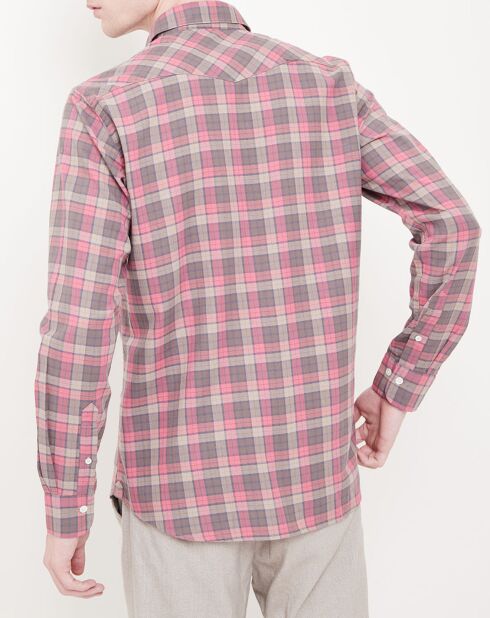 Chemise Slim Fit Storm à carreaux rose/beige