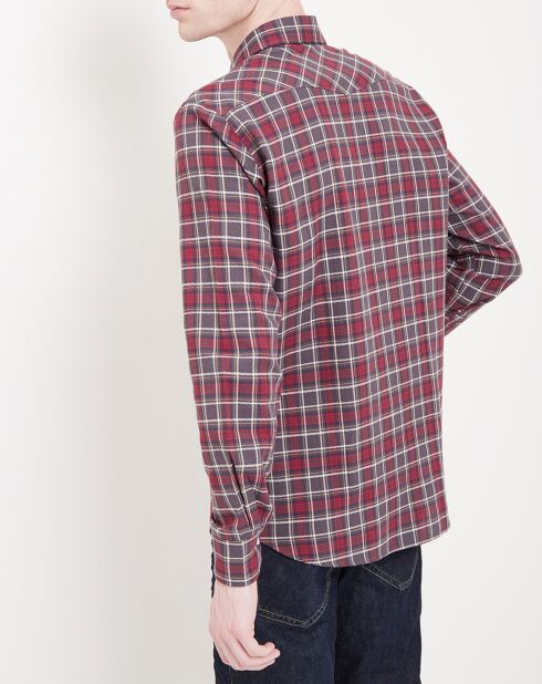 Chemise Slim Storm à carreaux rouge/marron