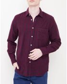 Chemise slim Storm à carreaux bordeaux/bleu marine