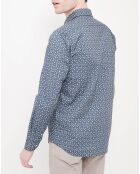 Chemise Slim Sammy imprimé ours bleu/écru