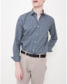 Chemise Slim Sammy imprimé ours bleu/écru