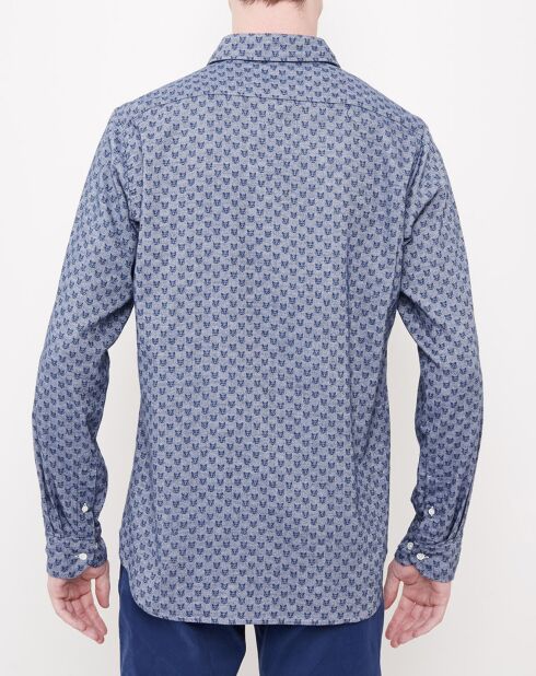 Chemise Slim Sammy imprimé fox bleue