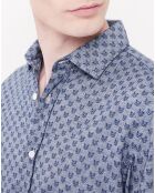 Chemise Slim Sammy imprimé fox bleue