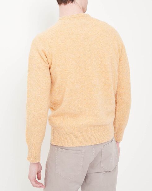 Pull 100% Laine Shetland Crew jaune