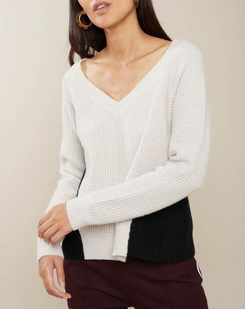 Pull en Laine mélangée Pala beige/noir