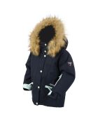 Veste de ski Mellow col fausse fourrure bleu foncé