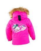Veste de ski Mellow col fausse fourrure fuchsia