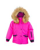 Veste de ski Mellow col fausse fourrure fuchsia