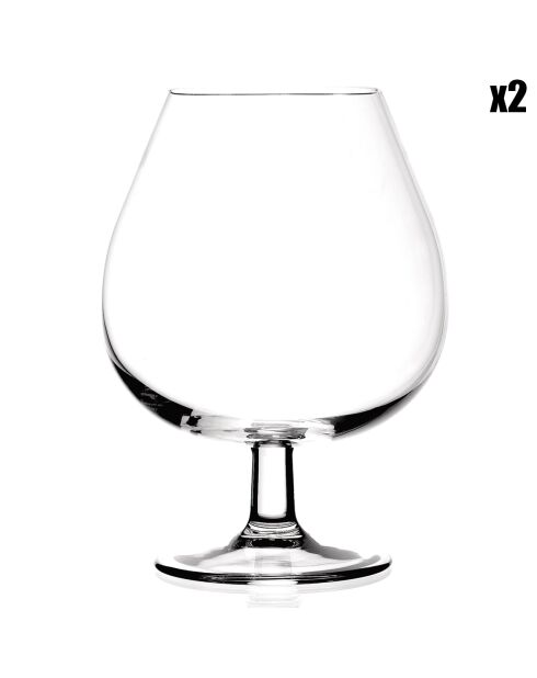 2 durchsichtige Cognacgläser - 67 cl