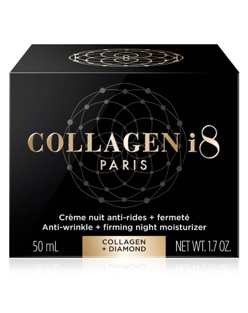 Crema notte antirughe + compattezza con collagene e diamante - 50 ml
