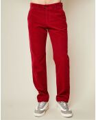 Pantalon Tobby en Velours côtelé rouge