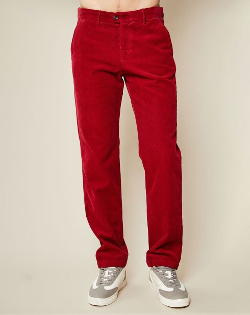 Pantalon Tobby en Velours côtelé rouge