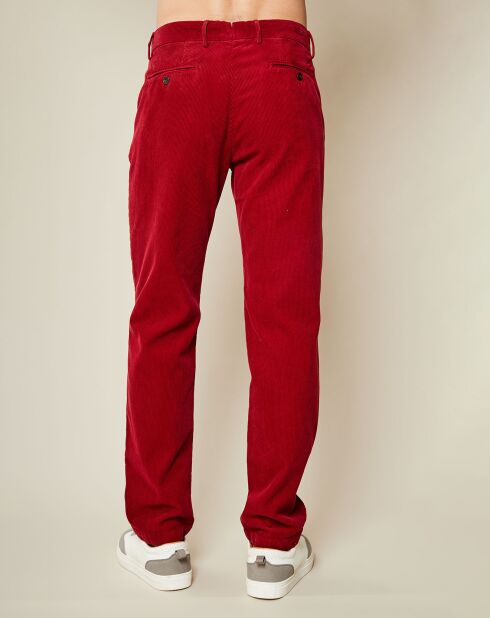 Pantalon Tobby en Velours côtelé rouge