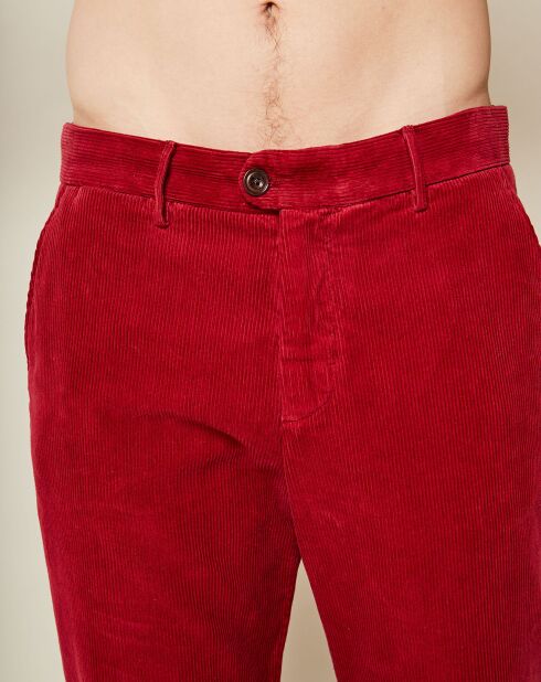 Pantalon Tobby en Velours côtelé rouge