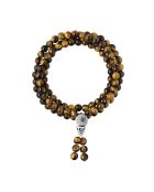 Bracciale tibetano Power of Protection in argento rodiato e occhio di tigre