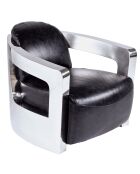 Fauteuil cuir odyssee noir - 74x83x70 cm