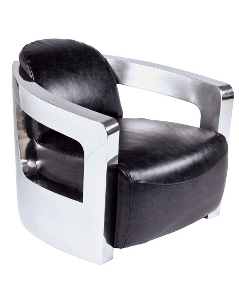 Fauteuil cuir odyssee noir - 74x83x70 cm