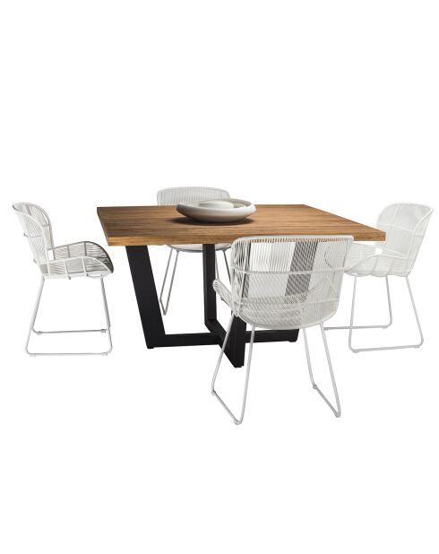 Fauteuil de table con dao blanc - 74x66.5  x82.5   cm