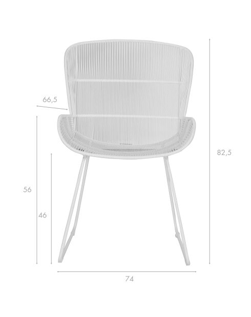 Fauteuil de table con dao blanc - 74x66.5  x82.5   cm