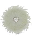 Décoration en plumes & coquillages kapau blanche - D.40 cm