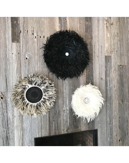 Decorazione in piuma e conchiglia bianca Kapau - D.40 cm