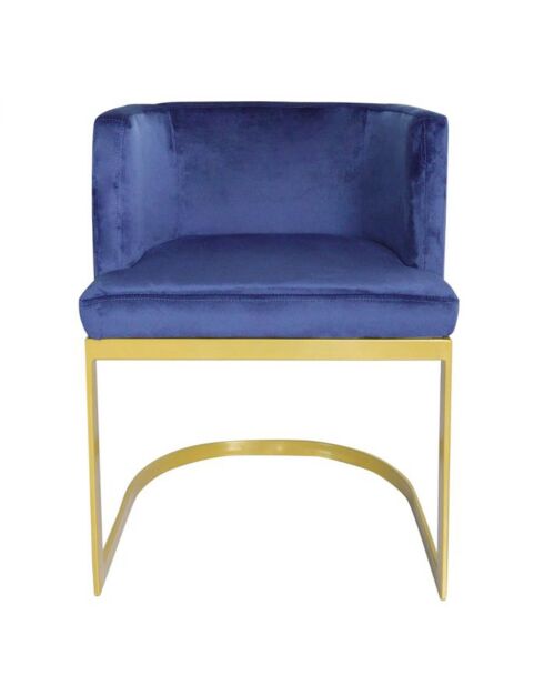 Noelie blau/goldener Stuhl - 55x58x75 cm