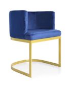 Noelie blau/goldener Stuhl - 55x58x75 cm