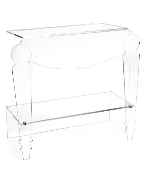 Table de chambre foyer transparente - 54x25x48.5 cm