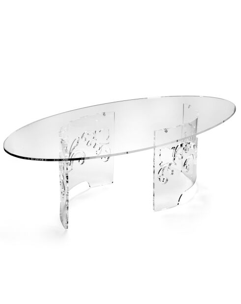 Table basse flor transparente - 120x60x35 cm