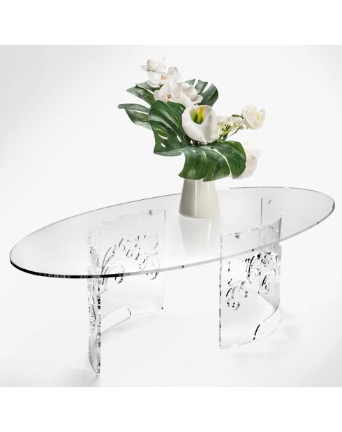 Table basse flor transparente - 120x60x35 cm