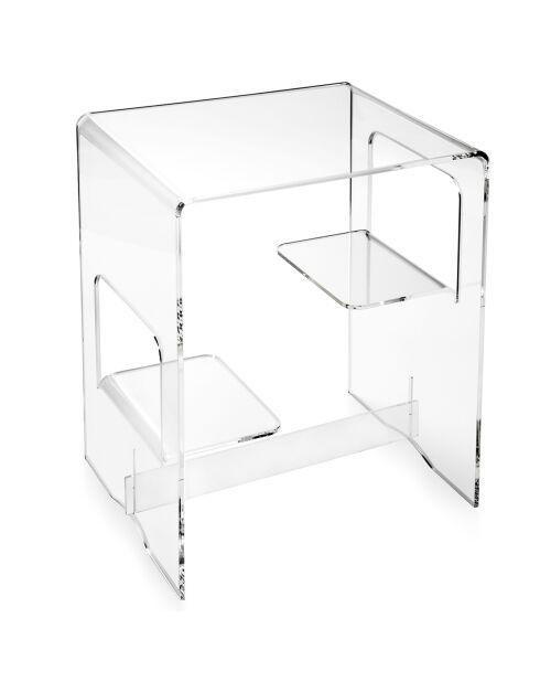 Mesa de dormitorio transparente Enan - 37x30x46 cm