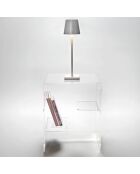 Table de chambre enan transparente - 37x30x46 cm