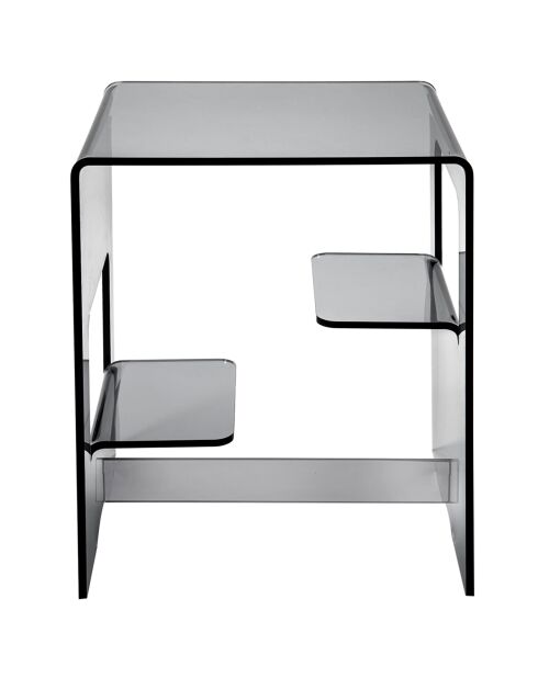 Table de chambre enan gris/transparente - 37x30x46 cm