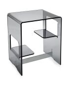 Table de chambre enan gris/transparente - 37x30x46 cm