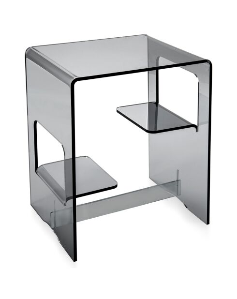 Table de chambre enan gris/transparente - 37x30x46 cm