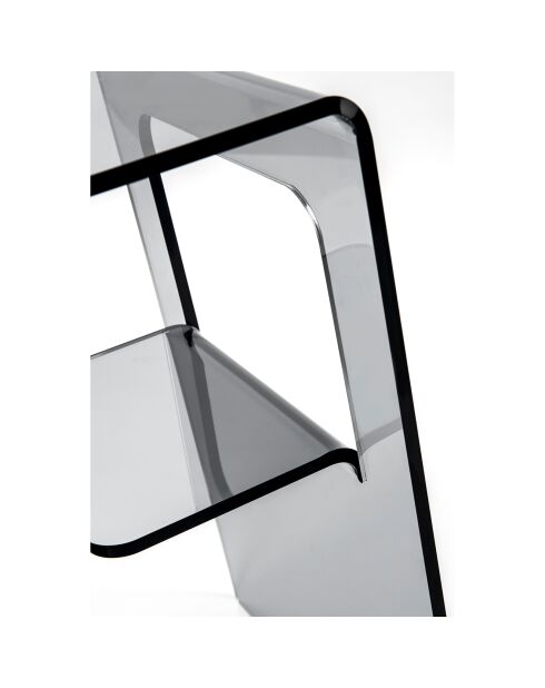 Table de chambre enan gris/transparente - 37x30x46 cm