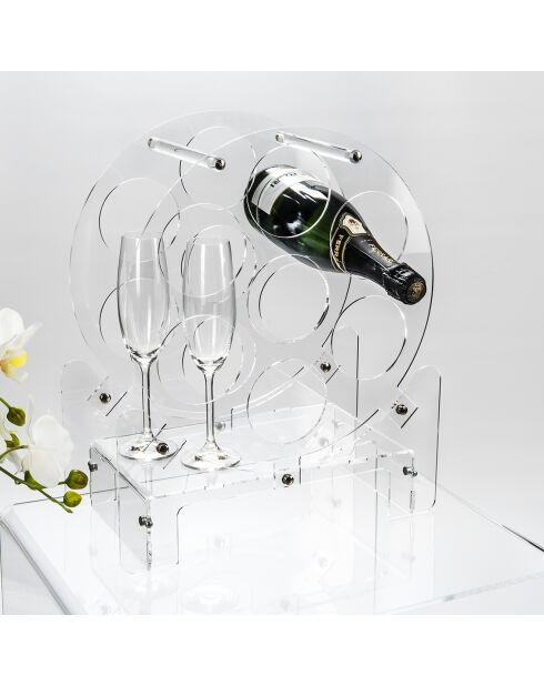 Mini support à bouteille enoteca transparent - 37.5x18.5x44 cm