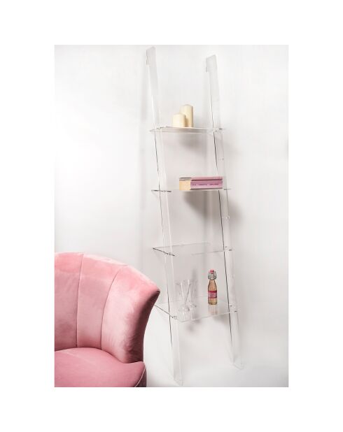 Bibliothèque step transparente - 41x36x185 cm
