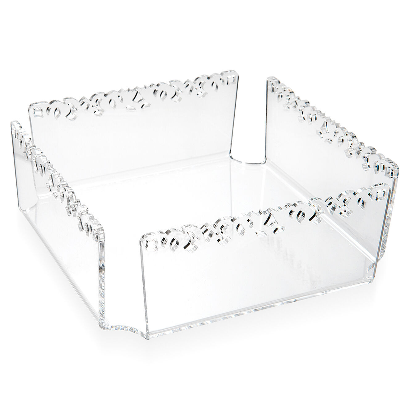 Porte-serviettes En Acrylique Transparent GlamRays - 19x19x7 Cm, Ouverture Latérale, Antidérapant - Pour Table De Cuisine, Salle De Bain, Fêtes