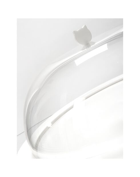 Grand porte-gâteau bon ton transparent/blanc - 36x36x15 cm