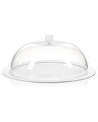 Petit porte-gâteau bon ton transparent/blanc - 25.5x25.5x13.5 cm