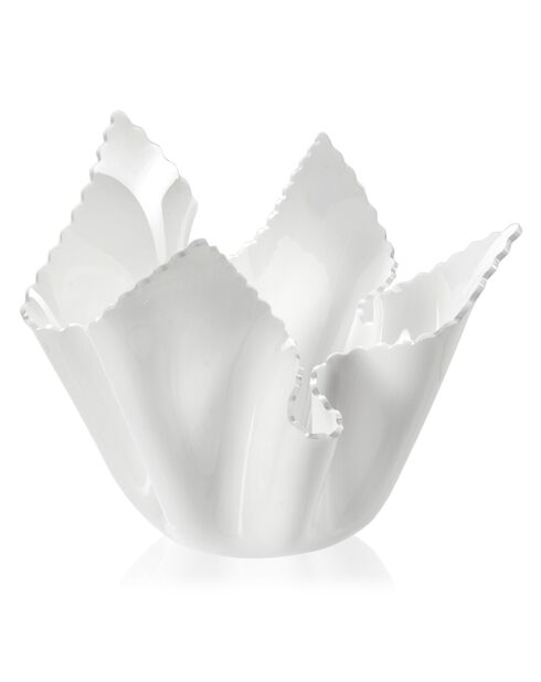 Vase daisy slim drappeggi blanc - 22x22x21 cm