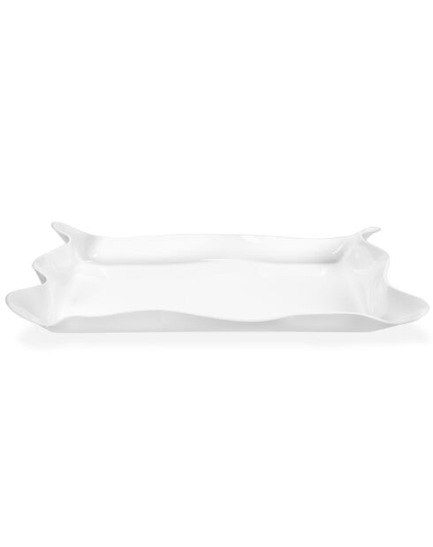 Plateau grand format drappeggi blanc - 55x32x5 cm