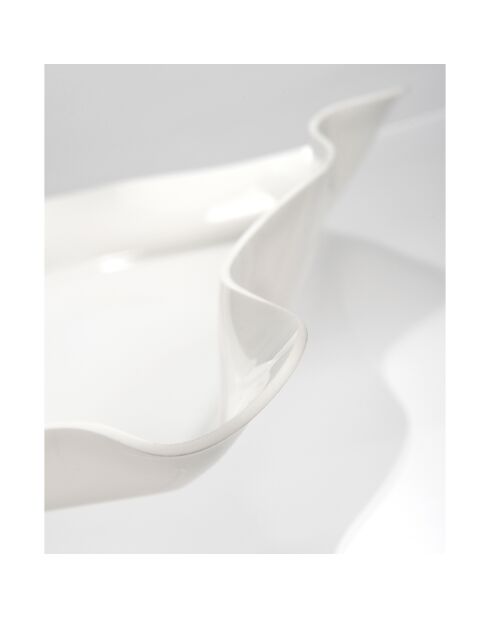 Plateau grand format drappeggi blanc - 55x32x5 cm