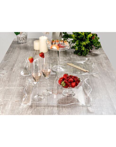 Plateau grand format drappeggi transparent - 55x32x5 cm