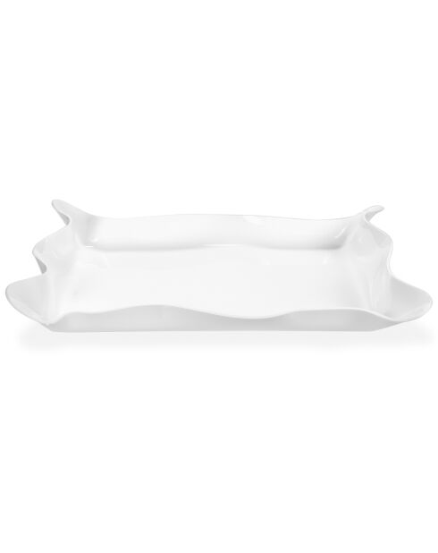 Kleines weißes Drappeggi-Tablett - 41x31x5 cm