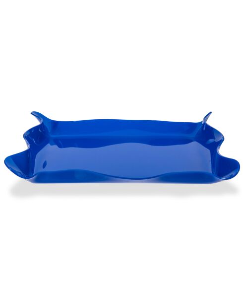 Plateau petit format drappeggi bleu - 41x31x5 cm