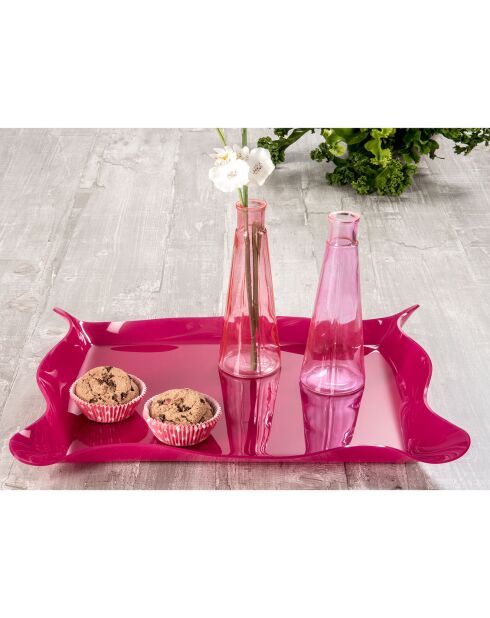 Plateau petit format drappeggi fuschia - 41x31x5 cm