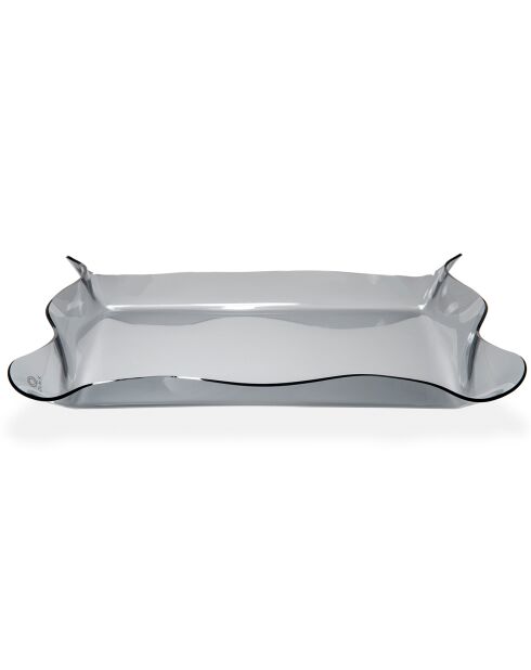 Plateau petit format drappeggi gris fumè - 41x31x5 cm
